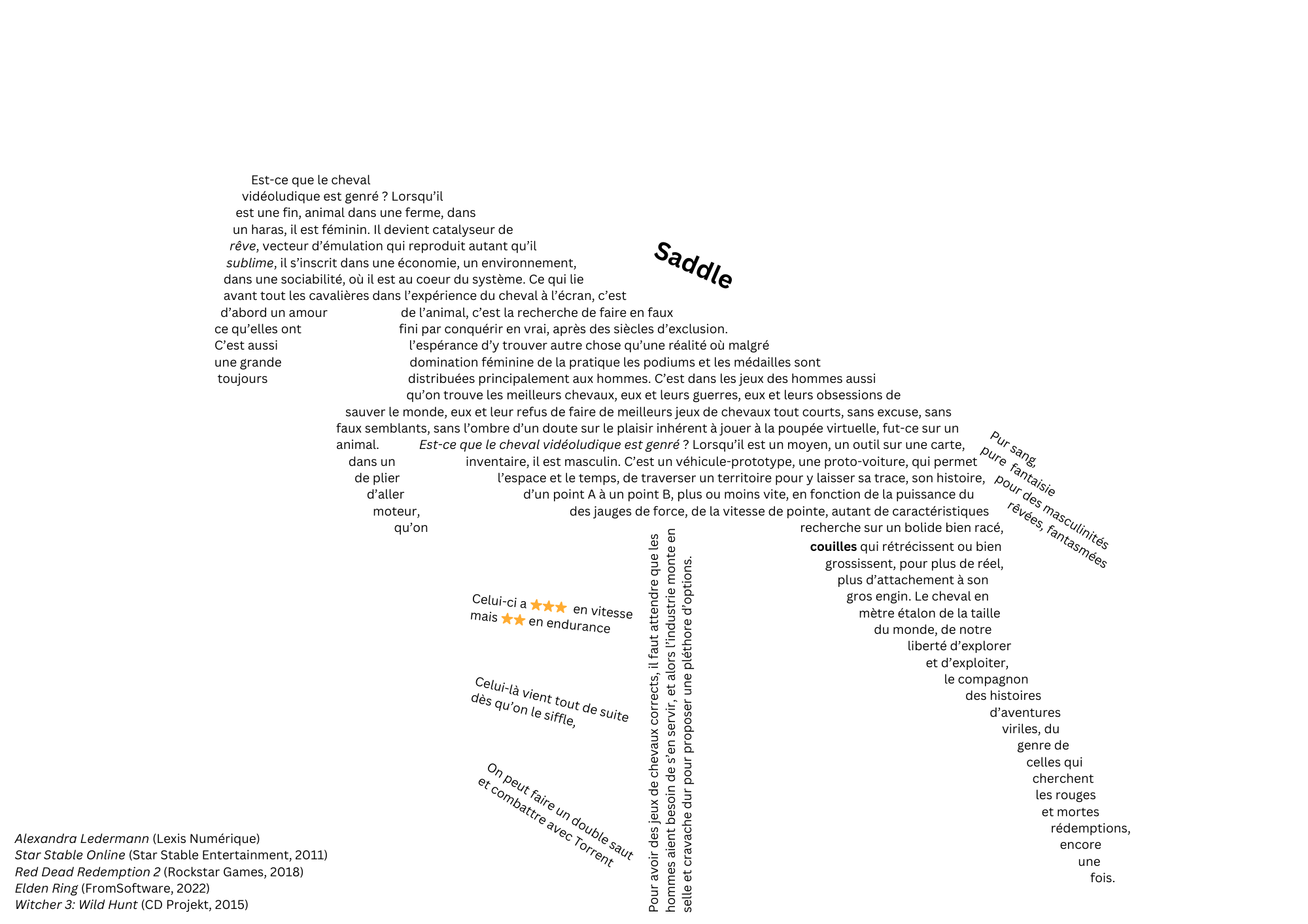 Capture d'écran du texte Saddle
