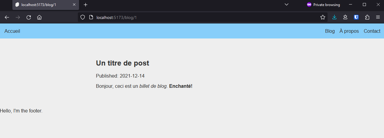 Capture d'écran du résultat